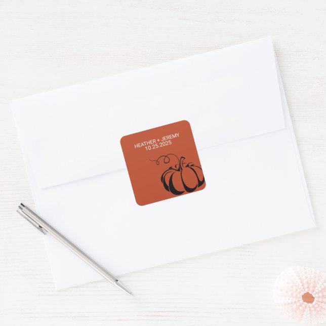 Adesivo Quadrado Pumpkin Spice (Envelope)