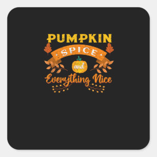 Adesivo Quadrado Pumpkin Spice E Tudo O Bonito Café Queda Trava
