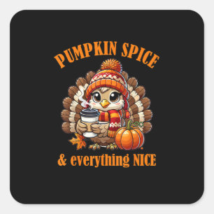 Adesivo Quadrado Pumpkin Spice E Tudo Que É Bonito.