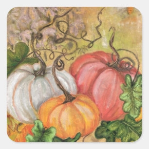 Adesivo Quadrado Pumpkins - Aquarela