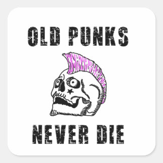 Adesivo Quadrado Punhos Antigos Nunca Morrem Caveira, Punk Professi