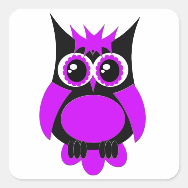 Adesivo Quadrado Punk Owl Sticker (Frente)