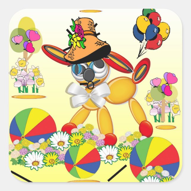 Adesivo Quadrado Puppy Love (Frente)