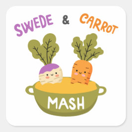 Adesivo Quadrado Purê de rutabaga e cenoura