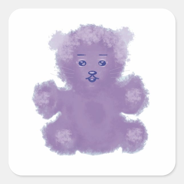 Adesivo Quadrado Purple bear (Frente)