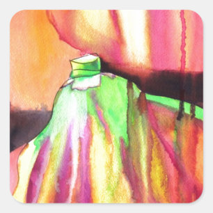 Adesivo Quadrado Púrpura Figos originais pintura à água