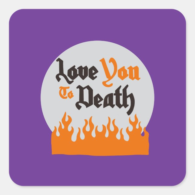 Adesivo Quadrado Púrpura Moderna Engraçado do Dia das Bruxas (Frente)