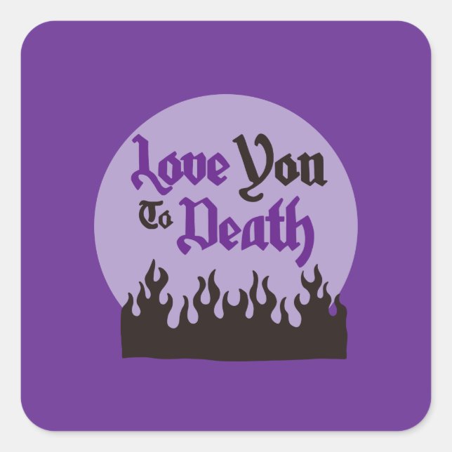 Adesivo Quadrado Púrpura Moderna Engraçado do Dia das Bruxas (Frente)