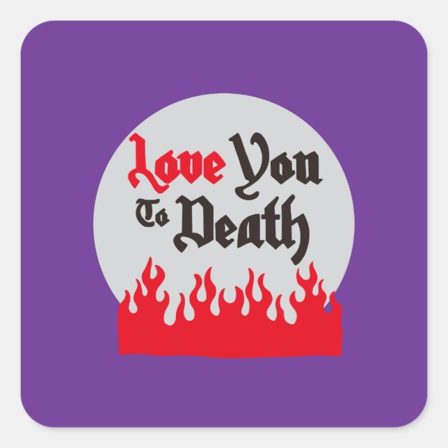 Adesivo Quadrado Púrpura Moderna Engraçado do Dia das Bruxas (Frente)