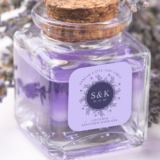 Adesivo Quadrado Púrpura Shades Flores Selvagens Ferimentos Sanitiz