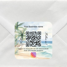 qr code instagram nome de negócio de praia