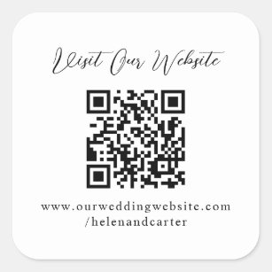 Adesivo Quadrado QR Code Online Wedding Website