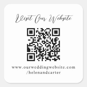 Adesivo Quadrado QR Code Online Wedding Website