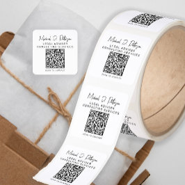 Adesivo Quadrado QR code signature name professional services 