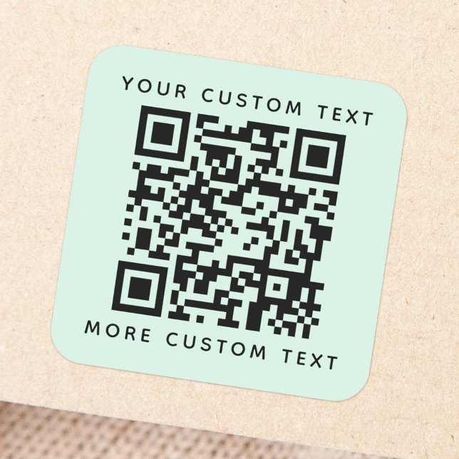 Adesivo Quadrado QR código de texto personalizado texto de cima, lu (Criador carregado)