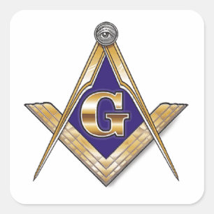 Adesivo Quadrado Quadrado azul discreto & compassos