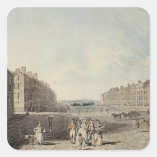 Adesivo Quadrado Quadrado da rainha, Londres, 1786 (w/c e caneta e