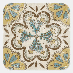 Adesivo Quadrado Quadrado de Batik não embelezado II