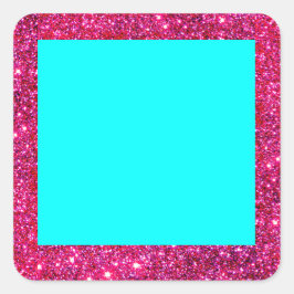 Adesivo Quadrado Quadrado de Brilhante de Sticker Turquesa Vermelha