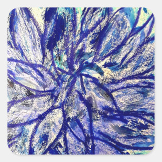 Adesivo Quadrado Quadrado de Forma Azul Rara Dalhia