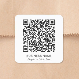 Adesivo Quadrado Quadrado de Negócios com Código QR