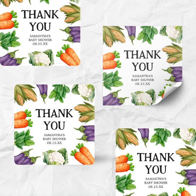 Adesivo Quadrado Quadrado do Chá de fraldas cultivado localmente (Locally Grown Baby Shower Square Sticker)