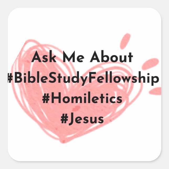 Adesivo Quadrado Quadrado Pergunte-me sobre... Corações (Frente)