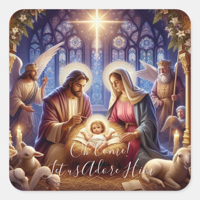 Adesivo Quadrado Quadrado... Vamos adorá-lo (Frente)