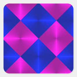 Adesivo Quadrado Quadrados com aspecto metálico rosa e azul