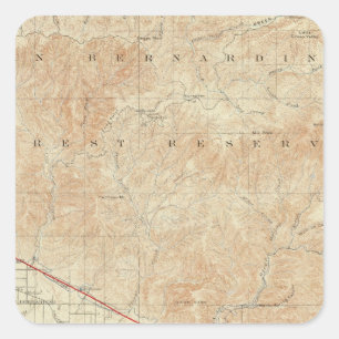 Adesivo Quadrado Quadrilátero de Redlands que mostra a falha de Sa