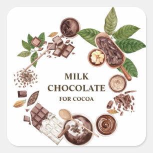 Adesivo Quadrado Quadro de Buquê de Chocolate