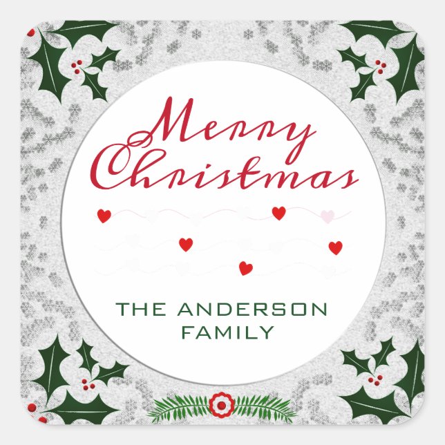 Adesivo Quadrado Quadro de Natal (Frente)