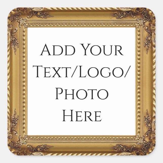Adesivo Quadrado Quadro do ouro Negócios / Evento / Artesanato (Frente)