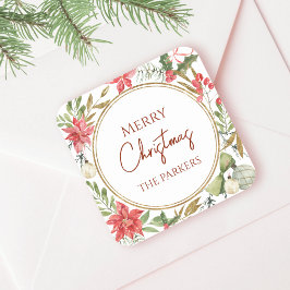 Adesivo Quadrado Quadro Festivo Festivo de Natal Personalizado