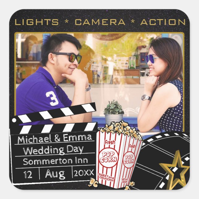 Adesivo Quadrado Quadro personalizado do Movie Star (Frente)