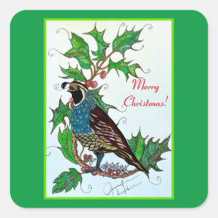 Adesivo Quadrado Quail in Holly