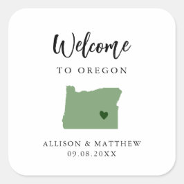 Adesivo Quadrado Qualquer Bag de Boas-vindas do Oregon Colorido