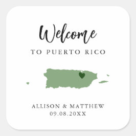 Adesivo Quadrado Qualquer Saco de Boas-vindas de Porto Rico Colorid