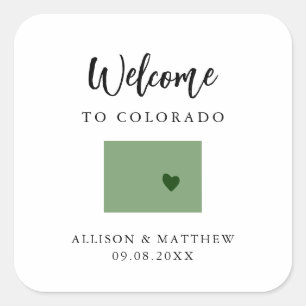 Adesivo Quadrado Qualquer Saco ou Caixa de Boas-vindas do Colorado 