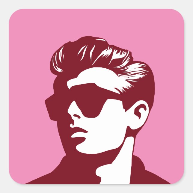 Adesivo Quadrado Qualquer Vinheta Quadrada de Cara Legal a cores (Frente)