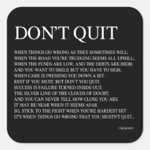 ADESIVO QUADRADO QUANDO AS COISAS CORREM ERRADAS COMO POR VEZES IRÃ