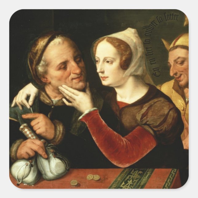 Adesivo Quadrado Quanto Mais Velho, Mais Maduro Se Torna (Frente)