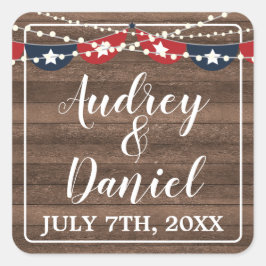 Adesivo Quadrado Quarta Banner Casamento das Luzes Patrióticas