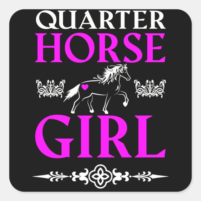 Adesivo Quadrado Quarter Horse Girl (Frente)