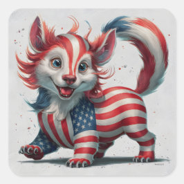 Adesivo Quadrado Quarto de julho de animal de raça