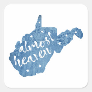 Adesivo Quadrado Quase Heaven West Virginia