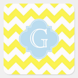 Adesivo Quadrado Quatrefoil Azul Quatrefoil Amarelo Monagram