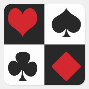 Adesivo Quadrado Quatro conjuntos de cartas
