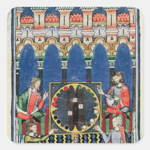 Adesivo Quadrado Quatro jogadores árabes da gamão