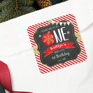 Adesivo Quadrado Que Divertido Ser Um! Primeiro aniversario de Nata